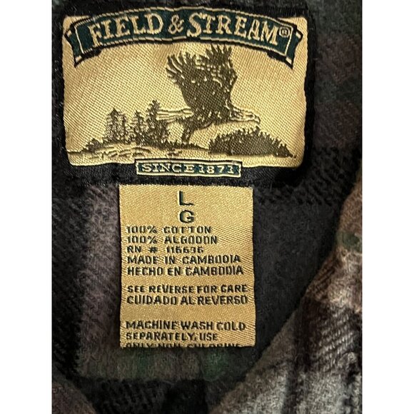 VNT Field & Stream Men's Plaid Flannel Button-Down Large Shacket - Picture 9 of 10